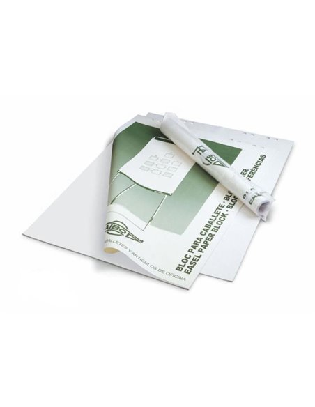 Bloc Faibo de 25 feuilles unies 65 x 90 cm pour chevalets - Système multi-perçages - Blanc