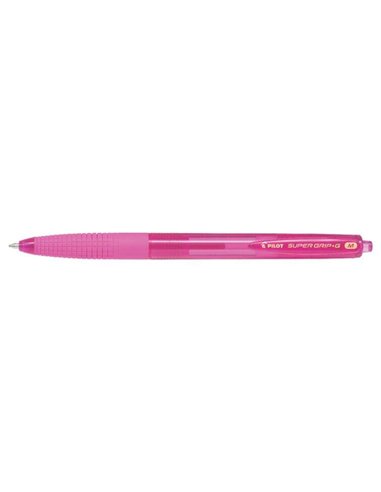 Stylo à bille rétractable Pilot SuperGrip G - Pointe ronde 1,0 mm - Trait 0,4 mm - Encre à l'huile - Poignée ergonomique - Rose