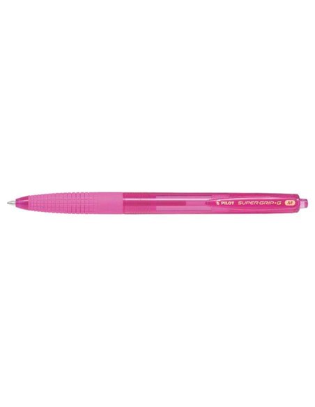 Stylo à bille rétractable Pilot SuperGrip G - Pointe ronde 1,0 mm - Trait 0,4 mm - Encre à l'huile - Poignée ergonomique - Rose