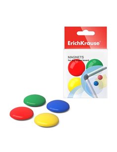 Lot de 8 aimants Erichkrause - Pour fixer des informations sur des tableaux blancs et des surfaces métalliques - 3 cm
