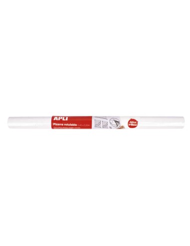 Rouleau de tableau blanc adhésif Apli 500 x 450 cm - Facile à découper et à coller - Idéal pour présentations et notes - Blanc