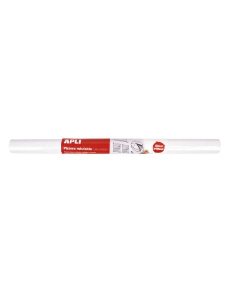 Rouleau de tableau blanc adhésif Apli 500 x 450 cm - Facile à découper et à coller - Idéal pour présentations et notes - Blanc