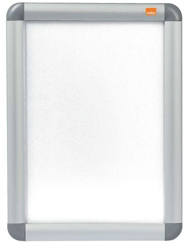 Cadre publicitaire Nobo A4 avec protection PVC antireflet et résistante aux intempéries - Cadre élégant en aluminium - Argenté