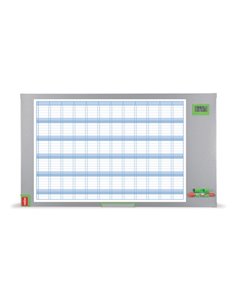 Tableau blanc magnétique annuel Nobo Performance Plus 725 x 50 x 1 178 mm - Affichage de la date et de l'heure - Comprend un mar