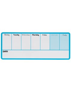 Mini agenda hebdomadaire magnétique Nobo 360 x 140 mm - Patins adhésifs et aimants de fixation - Comprend un marqueur et 2 aiman