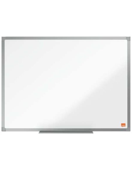 Tableau blanc mélaminé Nobo Essence 600 x 450 mm - Cadre en aluminium anodisé - Porte-marqueurs - Blanc