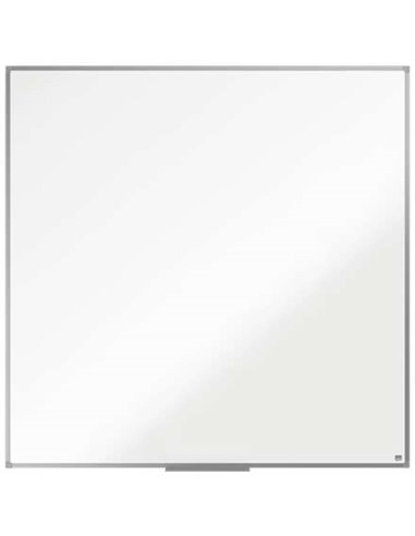 Tableau blanc mélaminé Nobo Essence 1200 x 1200 mm - Cadre en aluminium anodisé - Porte-marqueurs - Blanc