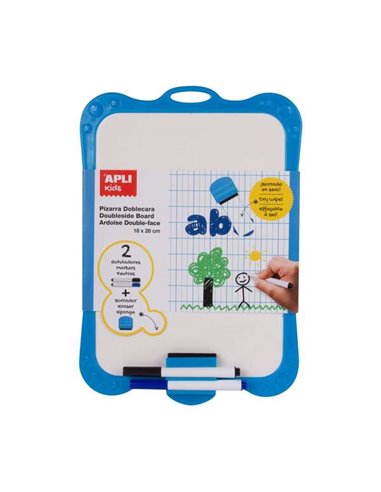 Tableau blanc rigide Apli avec gomme et marqueurs - Dimensions 180 x 280 mm
