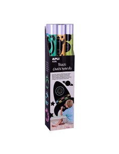 Tableau noir Apli avec adhésifs animaux - 100 x 60 cm - 6 modèles différents - Adhésif amovible - Ressources éducatives et créat