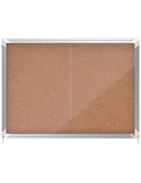 Vitrine Nobo Premium Plus à portes coulissantes avec support en liège, 8 feuilles A4 - Format 925 x 668 mm - Surface auto-cicatr