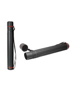 Grand tube à plans - 8 x 64 cm - Avec couvercle et bandoulière - Noir