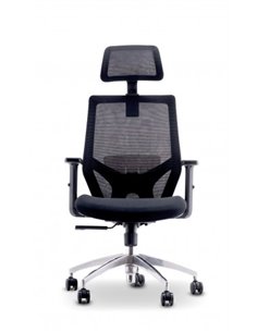 Chaise de bureau ergonomique Urban Factory Ergo - Supports lombaires et cervicaux réglables - Dossier en maille - Réglable - Noi