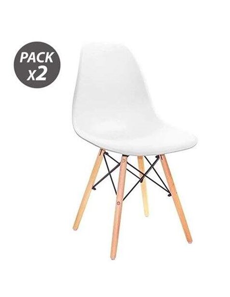 Lot de 2 chaises design Muvip D100 - Blanc