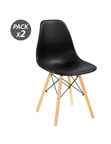 Lot de 2 chaises design Muvip D100 - Noir
