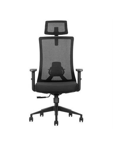 Chaise de bureau Cromad Senior SE7000 - Appuie-tête, assise, soutien lombaire et accoudoirs réglables - Dossier verrouillable - 