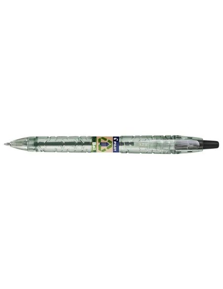 Stylo bille rétractable Pilot B2P Ecoball BeGreen - Pointe ronde 1 mm - Trait 0,27 mm - 86,64 % de plastique recyclé - Rechargea