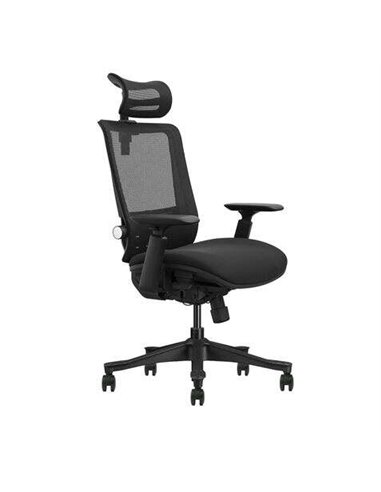 Chaise de bureau Cromad Senior SE1100 - Hauteur et profondeur d'assise réglables - Appuie-tête réglable, accoudoirs 3D et soutie