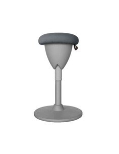 Tabouret multifonction Cromad Design - Hauteur d'assise réglable - Pivotant à 360° - Tissu imperméable - Gris