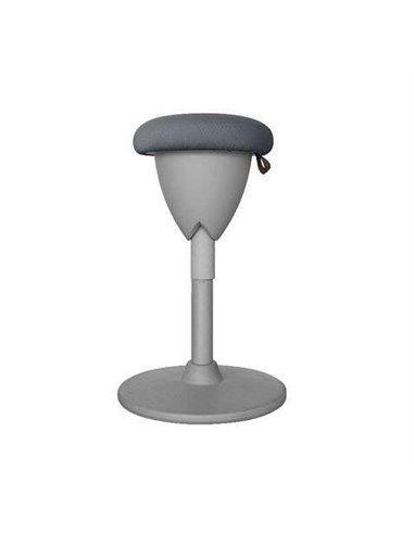Tabouret multifonction Cromad Design - Hauteur d'assise réglable - Pivotant à 360° - Tissu imperméable - Gris