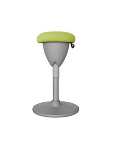 Tabouret multifonction Cromad Design - Hauteur d'assise réglable - Pivotant à 360° - Tissu imperméable - Vert/Gris