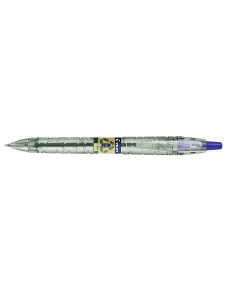 Stylo bille rétractable Pilot B2P Ecoball BeGreen - Pointe ronde 1 mm - Trait 0,27 mm - 86,64 % de plastique recyclé - Rechargea