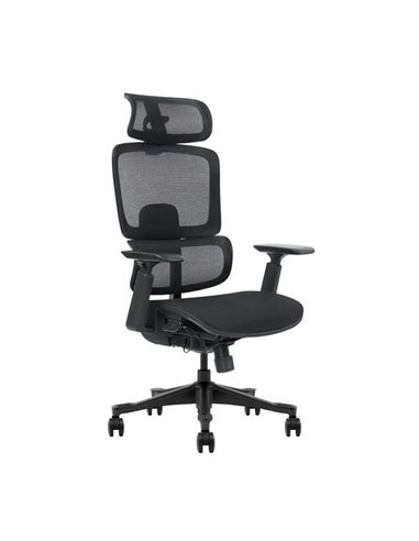 Chaise de bureau Cromad Senior SE1400 - Hauteur réglable avec vérin à gaz de grade 4 - Appuie-tête et dossier réglables - Soutie