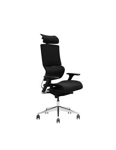 Chaise de bureau Cromad Senior SE1500 - Hauteur réglable avec vérin à gaz de grade 4 - Appuie-tête et dossier réglables - Soutie