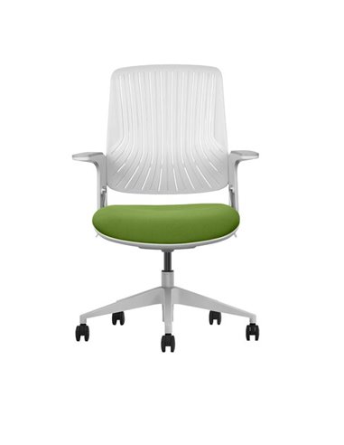 Chaise de bureau Cromad Senior SE1800 - Hauteur réglable avec vérin à gaz de grade 4 - Dossier élastique antibactérien - Roulett