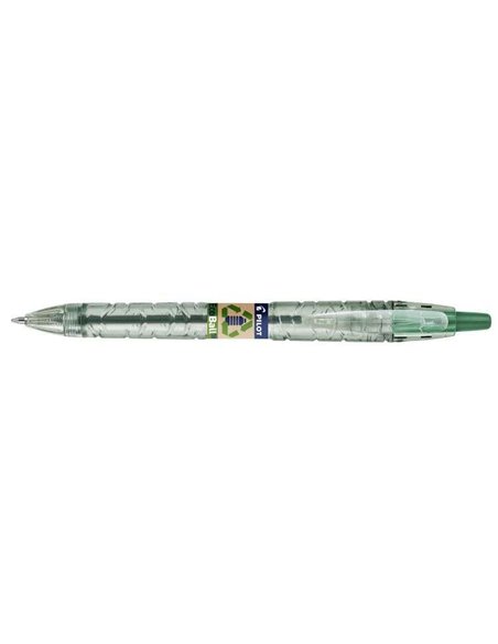 Stylo bille rétractable Pilot B2P Ecoball BeGreen - Pointe ronde 1 mm - Trait 0,27 mm - 86,64 % de plastique recyclé - Rechargea
