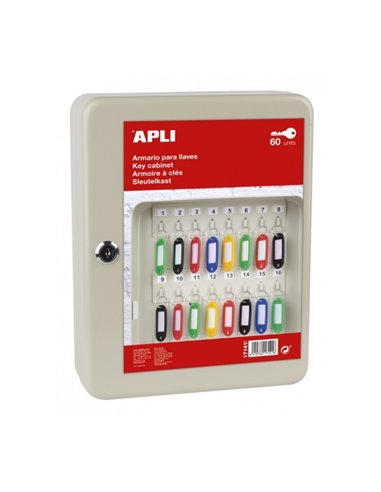 Armoire à clés verrouillable Apli - 60 positions - Idéale pour bureaux et entrepôts - Organisation et accès faciles - Porte-clés