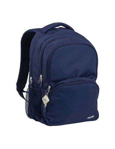 Sac à dos d'école Milan Série 1918 25 L - 3 poches avant + 2 poches latérales - Anses réglables et rembourrées - Dimensions 46,5