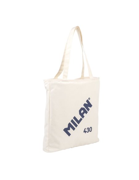 Sac cabas Milan Collection 430 7,5 L - Dimensions 38 x 36 x 6,5 cm - Anse longue 27 cm - Tissu Ripstop - Beige