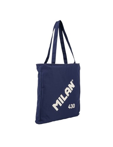Sac cabas Milan Collection 430 7,5 L - Dimensions 38 x 36 x 6,5 cm - Anse longue 27 cm - Tissu Ripstop - Bleu marine