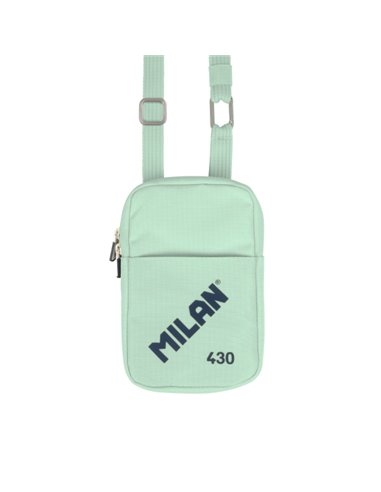 Petit sac bandoulière Milan Collection 430 - Dimensions 19 x 2,3 x 12,8 cm - Fermeture éclair - Mousqueton en aluminium - Vert
