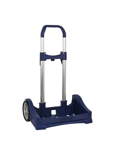 Valise à roulettes Safta Evolution - Fixation universelle - Roues anti-vibrations de 14 cm - Aluminium/PP - 40 x 85 x 28 cm - Bl