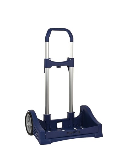 Valise à roulettes Safta Evolution - Fixation universelle - Roues anti-vibrations de 14 cm - Aluminium/PP - 40 x 85 x 28 cm - Bl