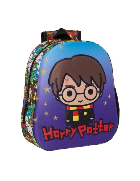 Sac à dos 3D Safta Harry Potter - Poignée - Porte-bouteille latéral - 27 x 33 x 10 cm - Bleu