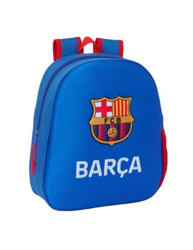 Sac à dos 3D Safta FC Barcelone - Dragonne - Porte-bouteille latéral - 27 x 33 x 10 cm - Bleu