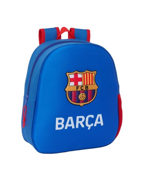 Sac à dos 3D Safta FC Barcelone - Dragonne - Porte-bouteille latéral - 27 x 33 x 10 cm - Bleu