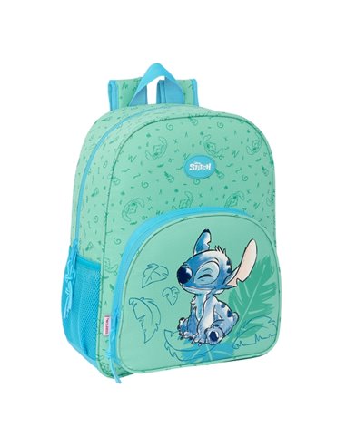 Sac à dos Safta Stitch Aloha - Compatible avec les chariots - Dragonne - 33 x 42 x 14 cm - Vert
