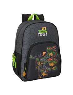 Sac à dos Safta Tortues Ninja pour enfant - Compatible avec les chariots - Poignée de transport - Poches latérales - 33 x 42 x 1