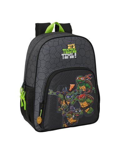 Sac à dos Safta Tortues Ninja pour enfant - Compatible avec les chariots - Poignée de transport - Poches latérales - 33 x 42 x 1