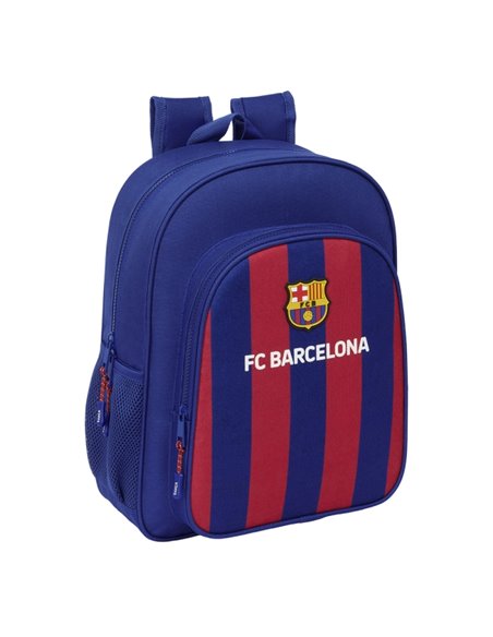 Sac à dos Safta FC Barcelone pour enfant - Compatible avec les chariots - Dragonne - 32 x 38 x 12 cm - Rouge et bleu