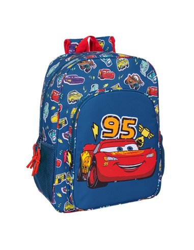 Sac à dos Safta Cars « Racing » - Adaptable au chariot - Poignée - 33 x 42 x 14 cm - Bleu