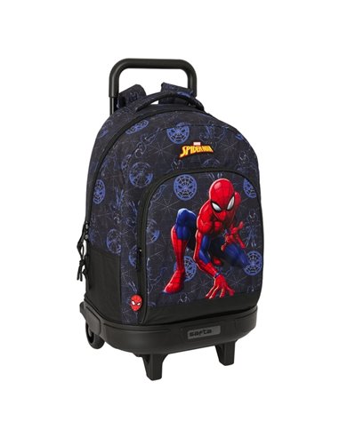 Sac à dos Safta Spider-Man Attack avec trolley intégré - Amovible pour un nettoyage facile - Base renforcée - Poignée amovible -