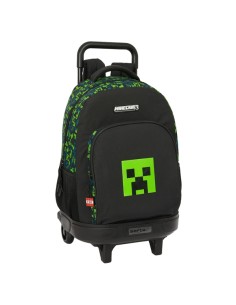 Sac à dos Safta Minecraft TNT avec trolley intégré - Amovible pour un nettoyage facile - Base renforcée - Poignée amovible - 33 