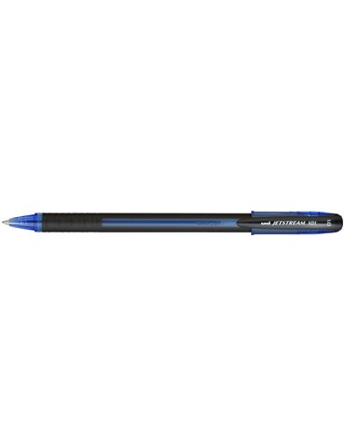 Stylo à encre Uni-ball JetStream SX-101-10 - Pointe à bille 1 mm - Séchage instantané - Idéal pour les gauchers - Bleu