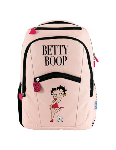 Grand sac à dos Betty Boop Dohe - Fabriqué en polyester - Compartiment rembourré pour ordinateur portable - Poches avant et laté