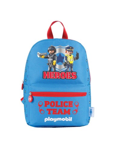 Sac à dos pour enfant Dohe Playmobil Heroes - Bretelles larges renforcées - Grand compartiment principal avec fermeture éclair -