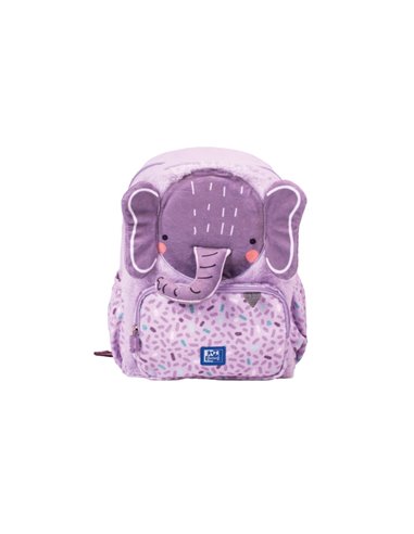 Sac à dos Oxford Kids 8,5 L en peluche douce – Motif Ellie Elephant – Idéal pour les tout-petits – Spacieux et confortable – Cou